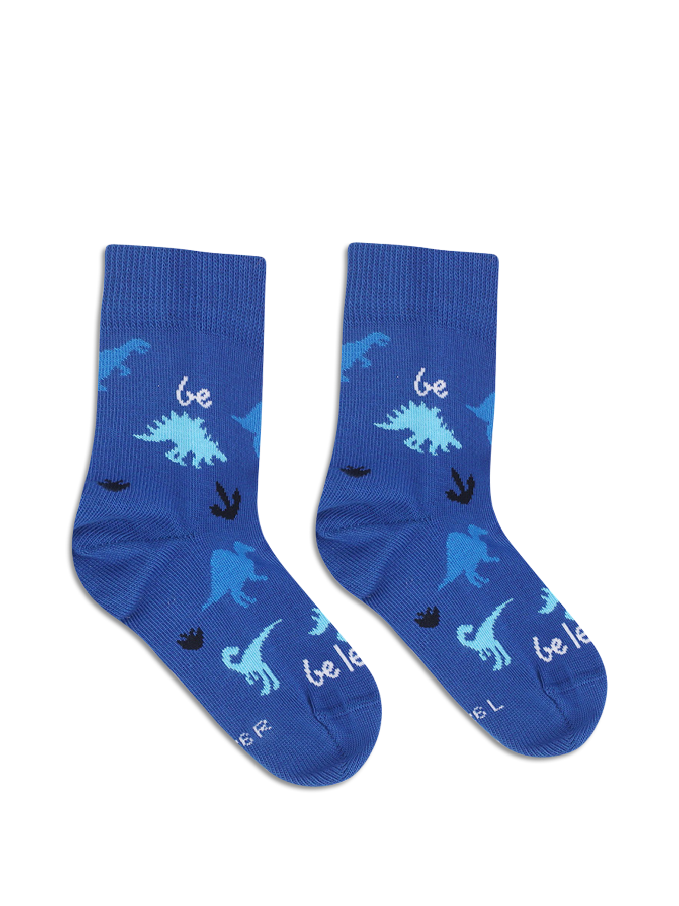 Dziecięce skarpety Barefoot Be Lenka Kids - Crew - Dino - Royal Blue