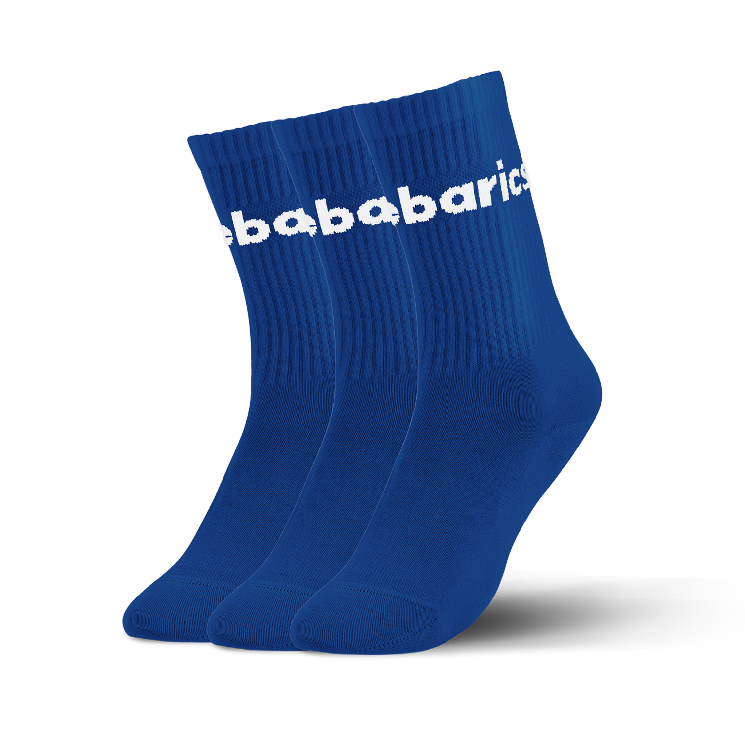 Barebarics - Skarpety Barefoot  - Crew - Cobalt Blue - Big logo - 3 pack